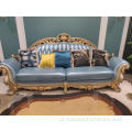 Conjunto de sofá de sala de estar de luxo italiano clássico esculpido
